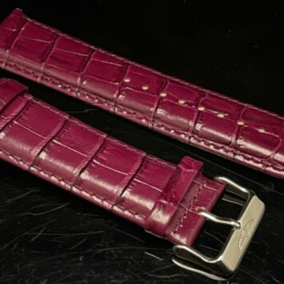 NEW Invicta Burgundy Color Genuine Leather 26MM Replacement Straps - Picture 1 of 12